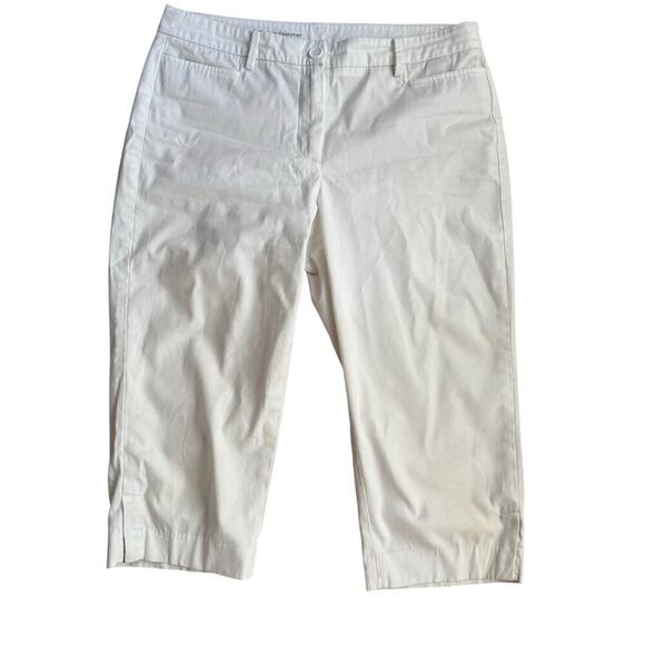 Talbots White Perfect Skimmer Cropped Pedal Pusher Pants Size 8P Casual Mature - Picture 2 of 13